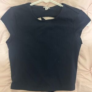 Garage Dark Blue Crop Top